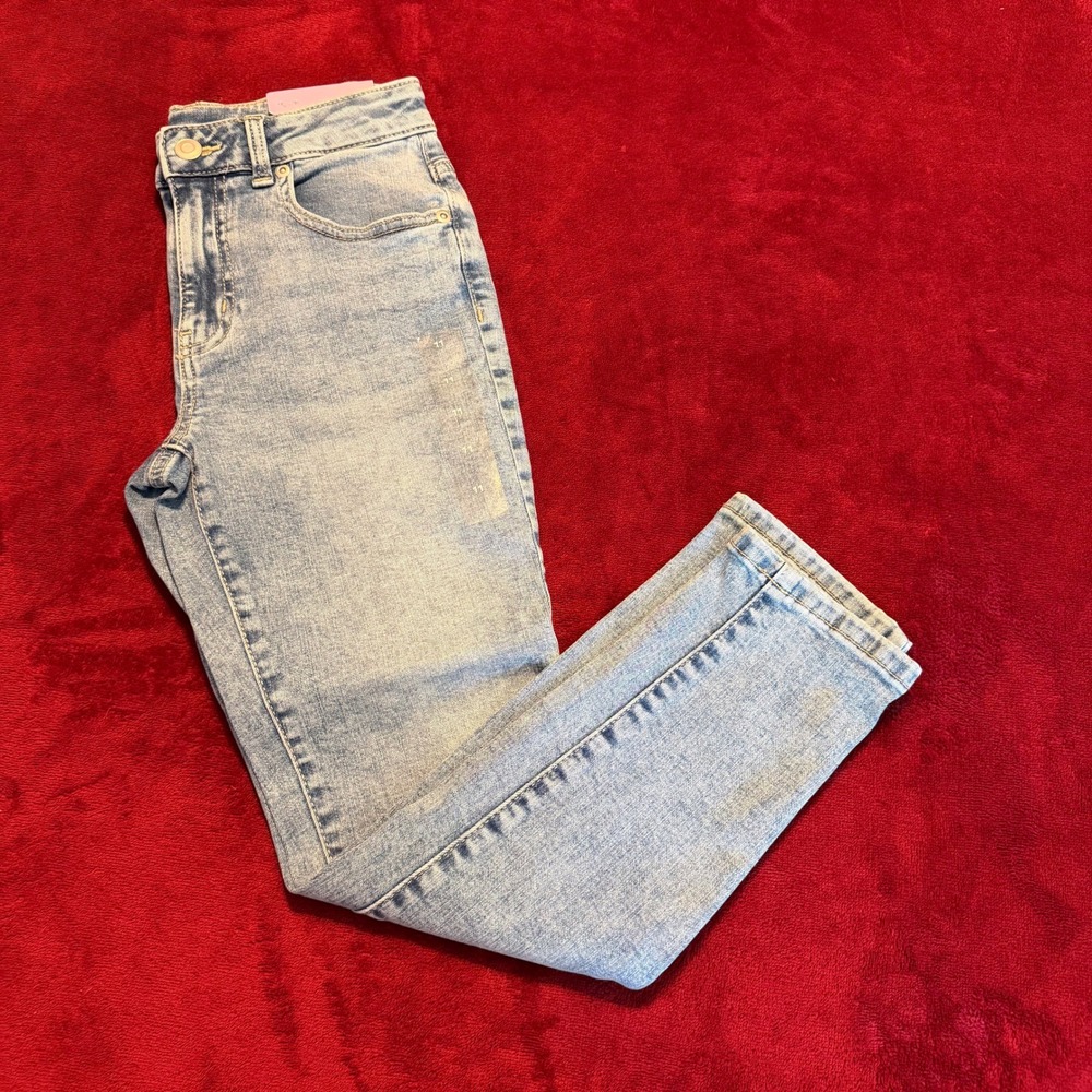Evsie Girls‎ Light Wash Skinny Mid-Rise Jeans Size 11 Regular Blue Denim
